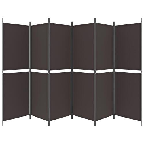 6-panels rumdeler 300x180 cm stof brun