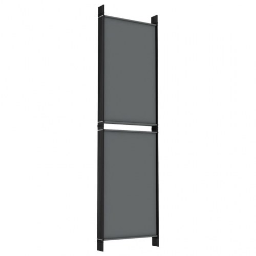 6-panels rumdeler i stof - 300 × 180 cm, antracitgrå