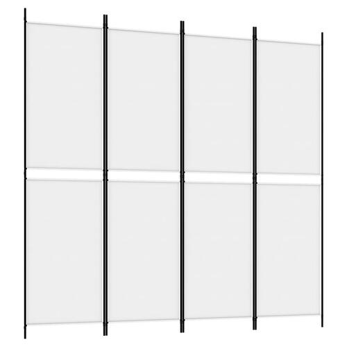 4-panels rumdeler 200x200 cm stof hvid