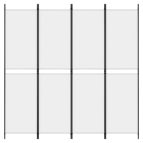 4-panels rumdeler 200x200 cm stof hvid