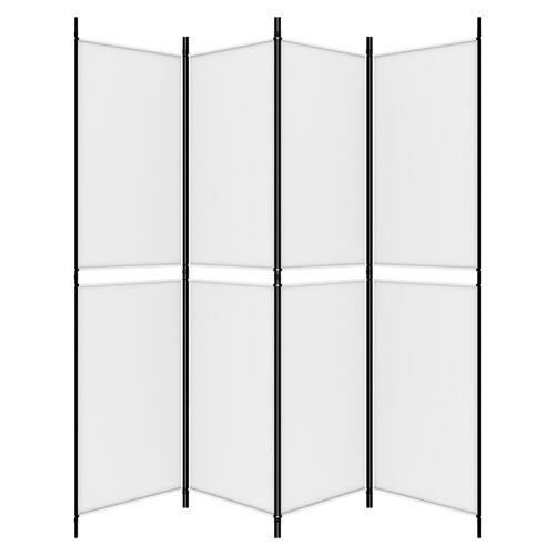 4-panels rumdeler 200x200 cm stof hvid
