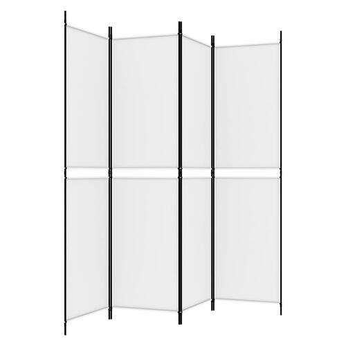 4-panels rumdeler 200x200 cm stof hvid