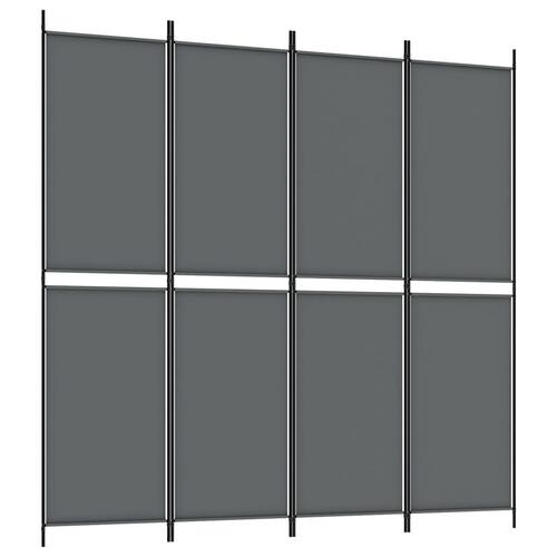 4-panels rumdeler 200x200 cm stof antracitgrå