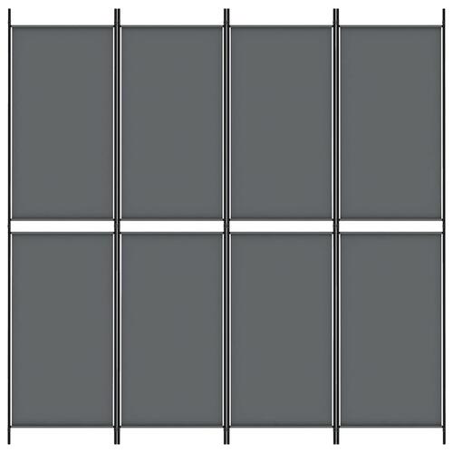 4-panels rumdeler 200x200 cm stof antracitgrå