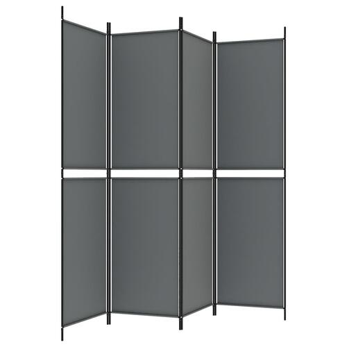 4-panels rumdeler 200x200 cm stof antracitgrå