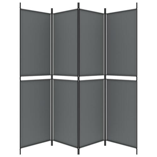 4-panels rumdeler 200x200 cm stof antracitgrå