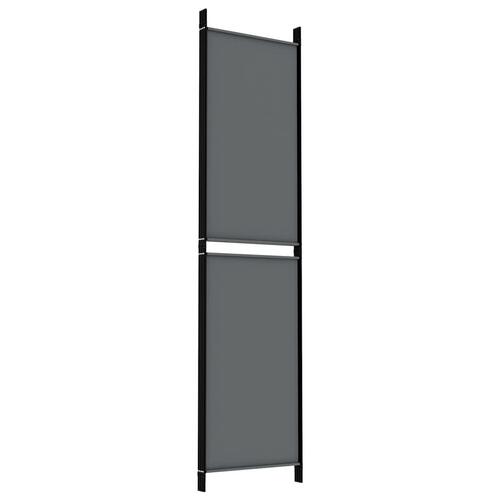4-panels rumdeler 200x200 cm stof antracitgrå