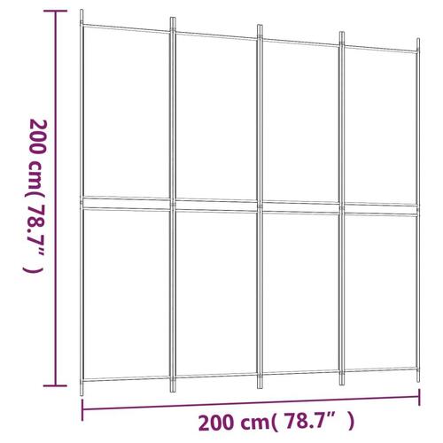 4-panels rumdeler 200x200 cm stof antracitgrå