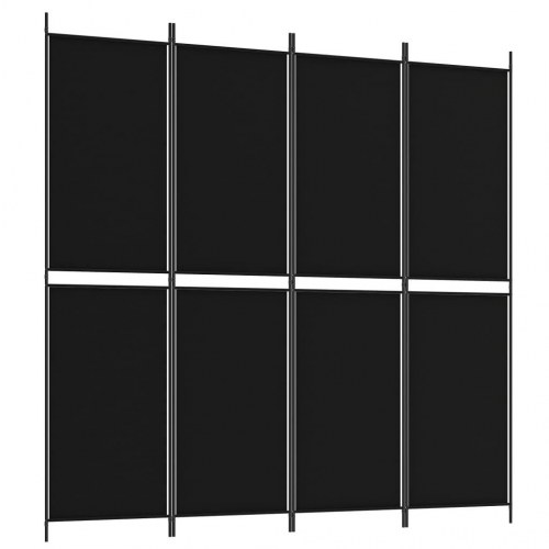 4-panels rumdeler i stof - 200 × 200 cm, sort