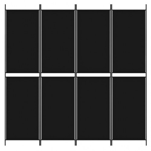 4-panels rumdeler i stof - 200 × 200 cm, sort