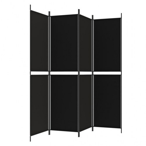 4-panels rumdeler i stof - 200 × 200 cm, sort