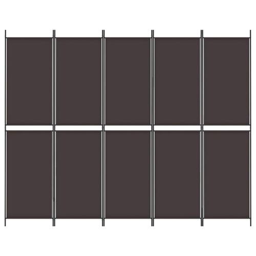 5-panels rumdeler 250x200 cm stof brun