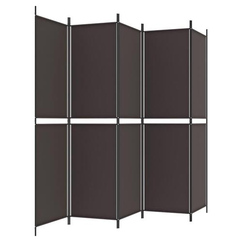 5-panels rumdeler 250x200 cm stof brun