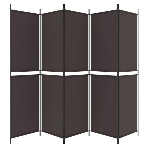 5-panels rumdeler 250x200 cm stof brun