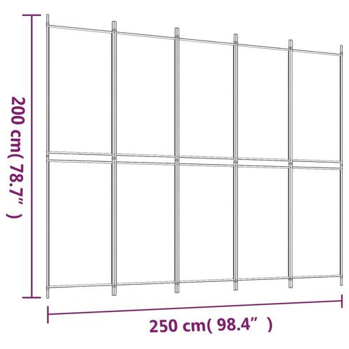 5-panels rumdeler 250x200 cm stof brun