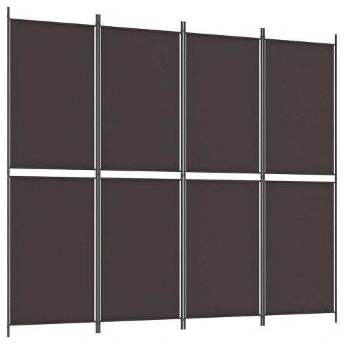 4-panels rumdeler i stof - 200 × 220 cm, brun