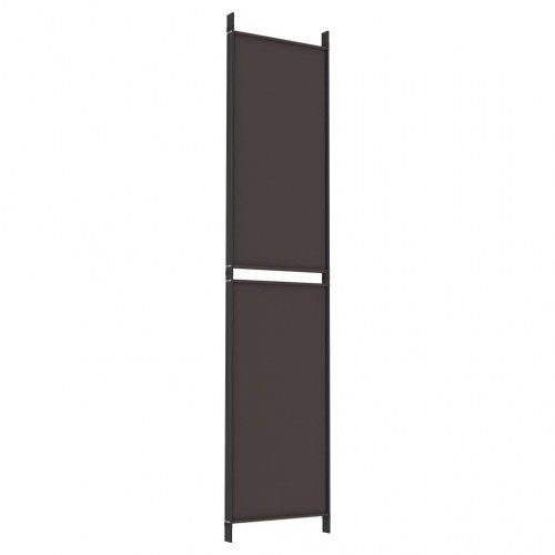 4-panels rumdeler i stof - 200 × 220 cm, brun