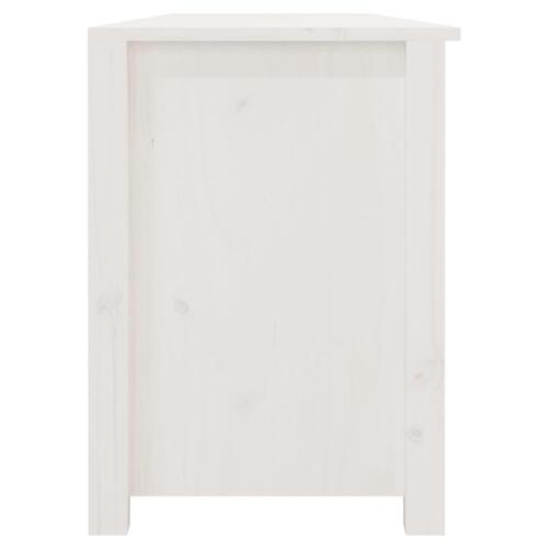 Skobænk 160x36,5x50 cm massivt fyrretræ hvid