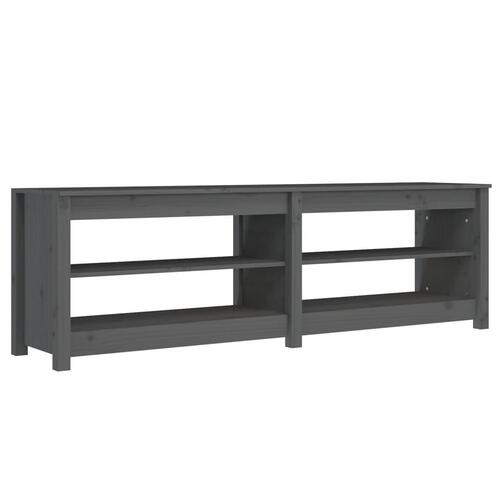 Skobænk 160x36,5x50 cm massivt fyrretræ grå