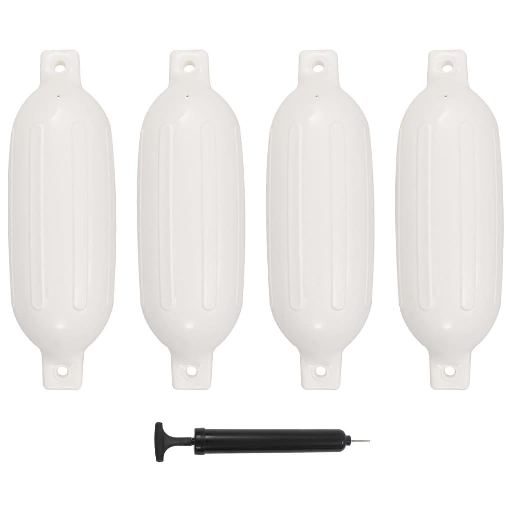 Fendere til båd 4 stk. 58,5x16,5 cm PVC hvid