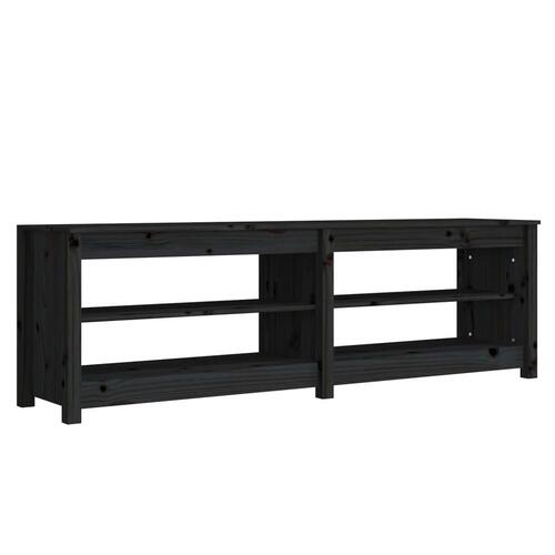 Skobænk 160x36,5x50 cm massivt fyrretræ sort