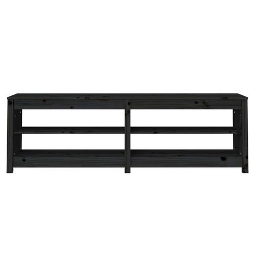 Skobænk 160x36,5x50 cm massivt fyrretræ sort