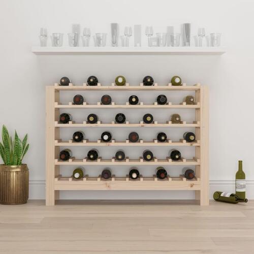 Vinreol 109,5x30x82 cm massivt fyrretræ