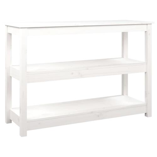Konsolbord 110x40x74 cm massivt fyrretræ hvid