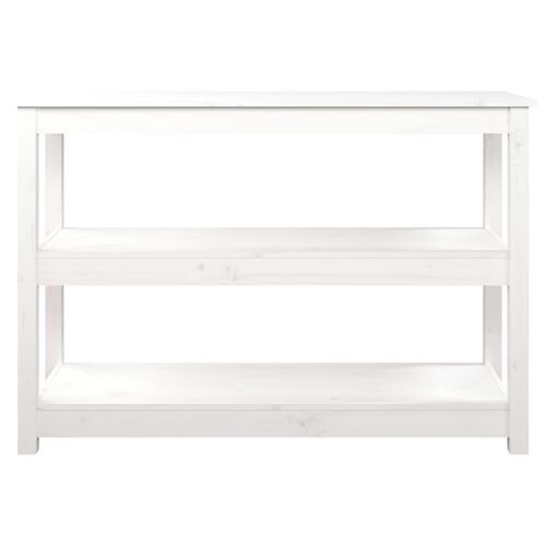Konsolbord 110x40x74 cm massivt fyrretræ hvid