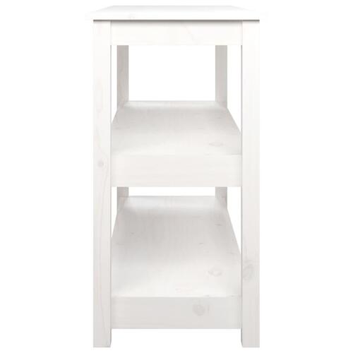 Konsolbord 110x40x74 cm massivt fyrretræ hvid