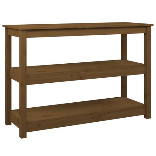 Konsolbord 110x40x74 cm massivt fyrretræ gyldenbrun