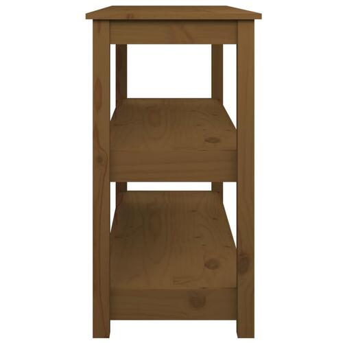 Konsolbord 110x40x74 cm massivt fyrretræ gyldenbrun