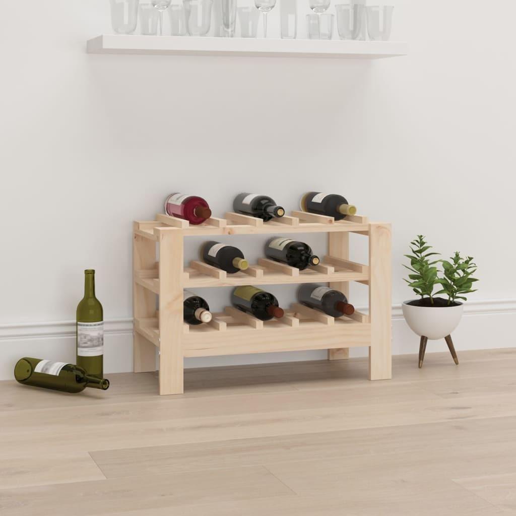 Vinreol 61,5x30x42 cm massivt fyrretræ