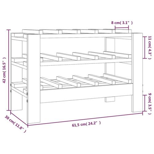 Vinreol 61,5x30x42 cm massivt fyrretræ