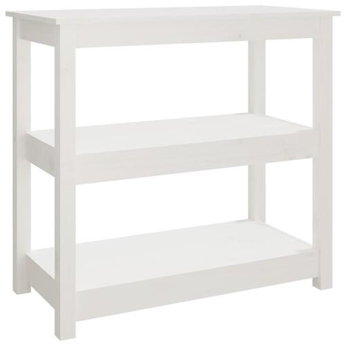 Konsolbord 80x40x74 cm massivt fyrretræ hvid