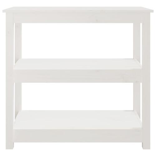 Konsolbord 80x40x74 cm massivt fyrretræ hvid