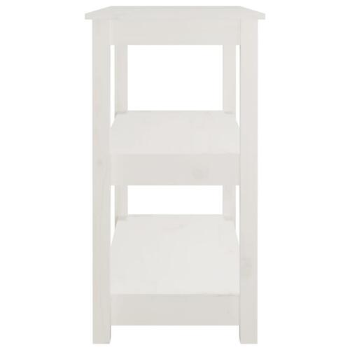 Konsolbord 80x40x74 cm massivt fyrretræ hvid