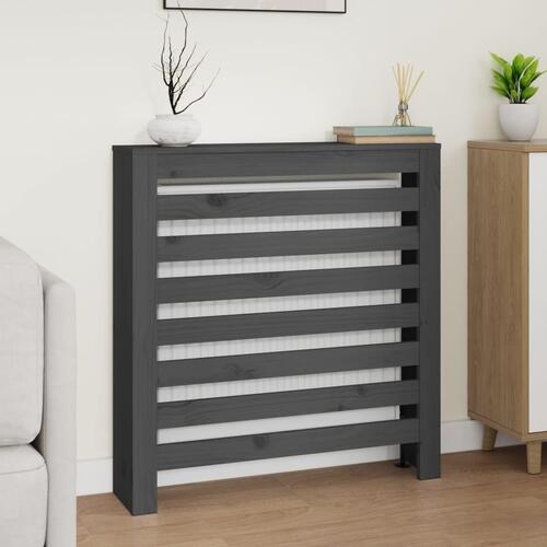Radiatorskjuler 79,5x19x84 cm massivt fyrretræ grå