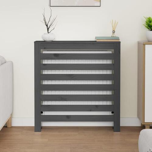 Radiatorskjuler 79,5x19x84 cm massivt fyrretræ grå