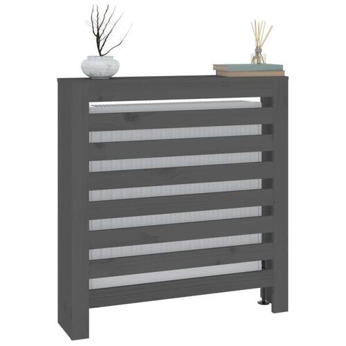 Radiatorskjuler 79,5x19x84 cm massivt fyrretræ grå