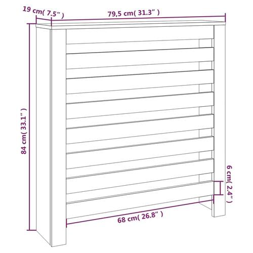 Radiatorskjuler 79,5x19x84 cm massivt fyrretræ grå