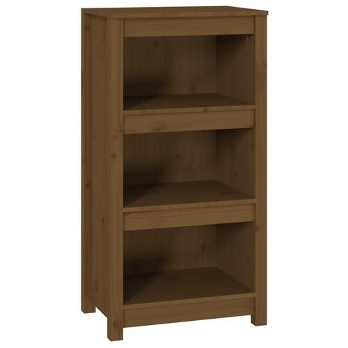 Bogreol 50x35x97 cm massivt fyrretræ gyldenbrun