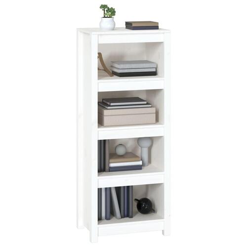 Bogreol 50x35x125,5 cm massivt fyrretræ hvid