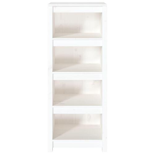 Bogreol 50x35x125,5 cm massivt fyrretræ hvid