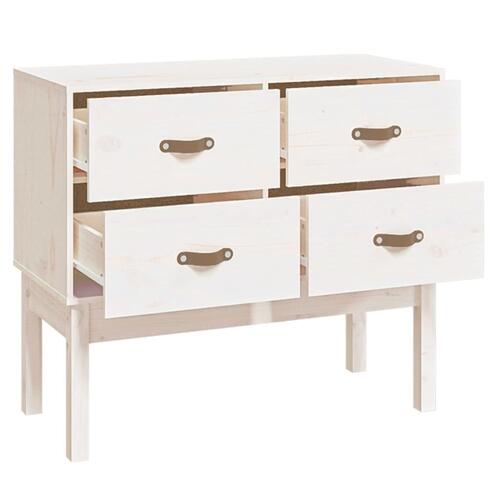 Konsolskab 90x40x78 cm massivt fyrretræ hvid
