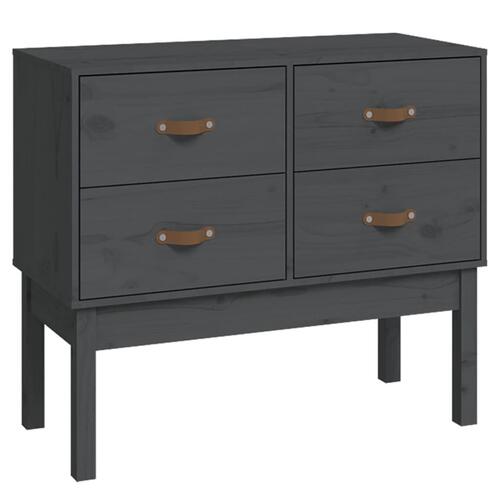 Konsolskab 90x40x78 cm massivt fyrretræ grå