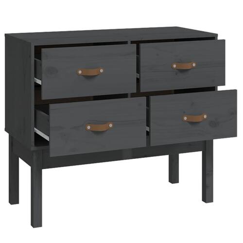 Konsolskab 90x40x78 cm massivt fyrretræ grå