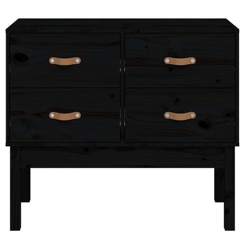 Konsolskab 90x40x78 cm massivt fyrretræ sort