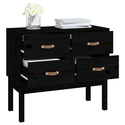 Konsolskab 90x40x78 cm massivt fyrretræ sort