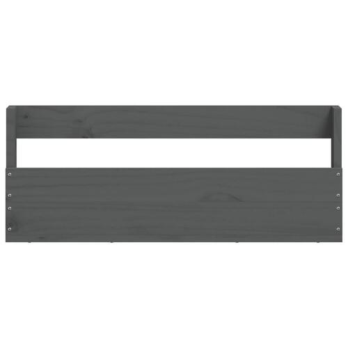 Væghængte skohylder 2 stk. 59x9x23 cm massivt fyrretræ grå